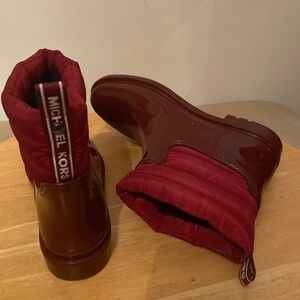 Michael Kors  Red Rubber  Boots